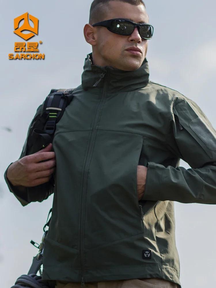 Veste tactique imperméable à coque souple pour hommes, manteau coupe-vent chaud en polaire pour l'au