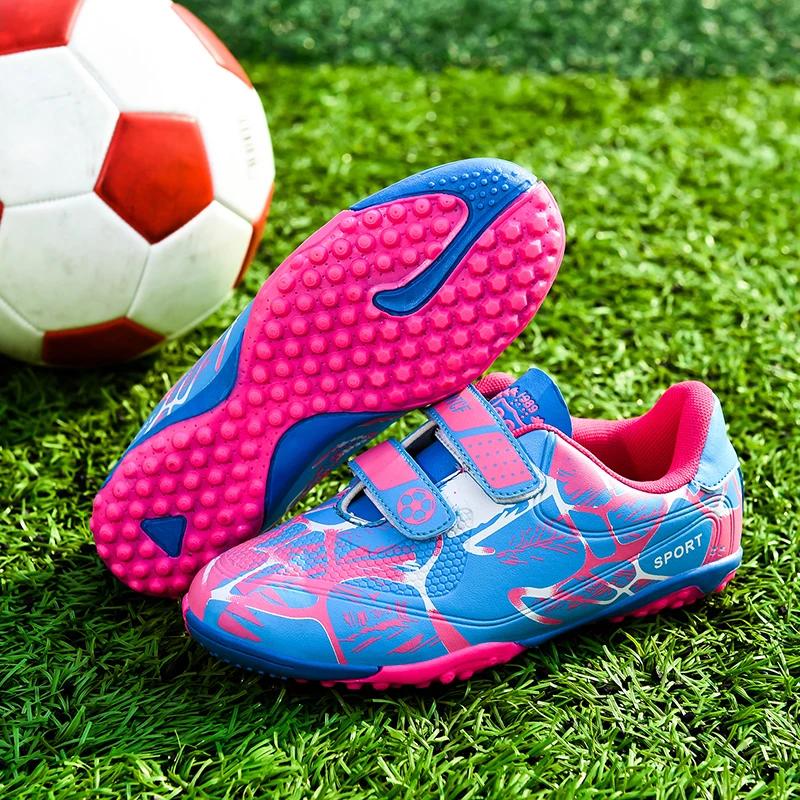Bottes de football antidérapantes pour enfants avec crampons de gazon - Chaussures d'entraînement et futsal