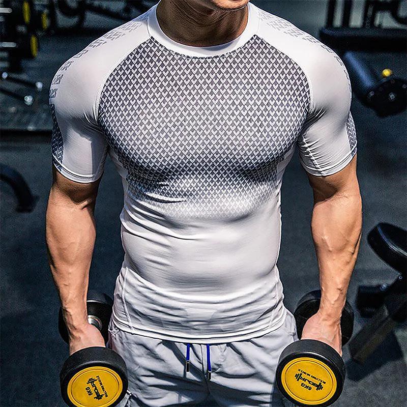 Chemises de Compression graphiques à manches courtes pour hommes, t-shirt d'entraînement de gymnasti