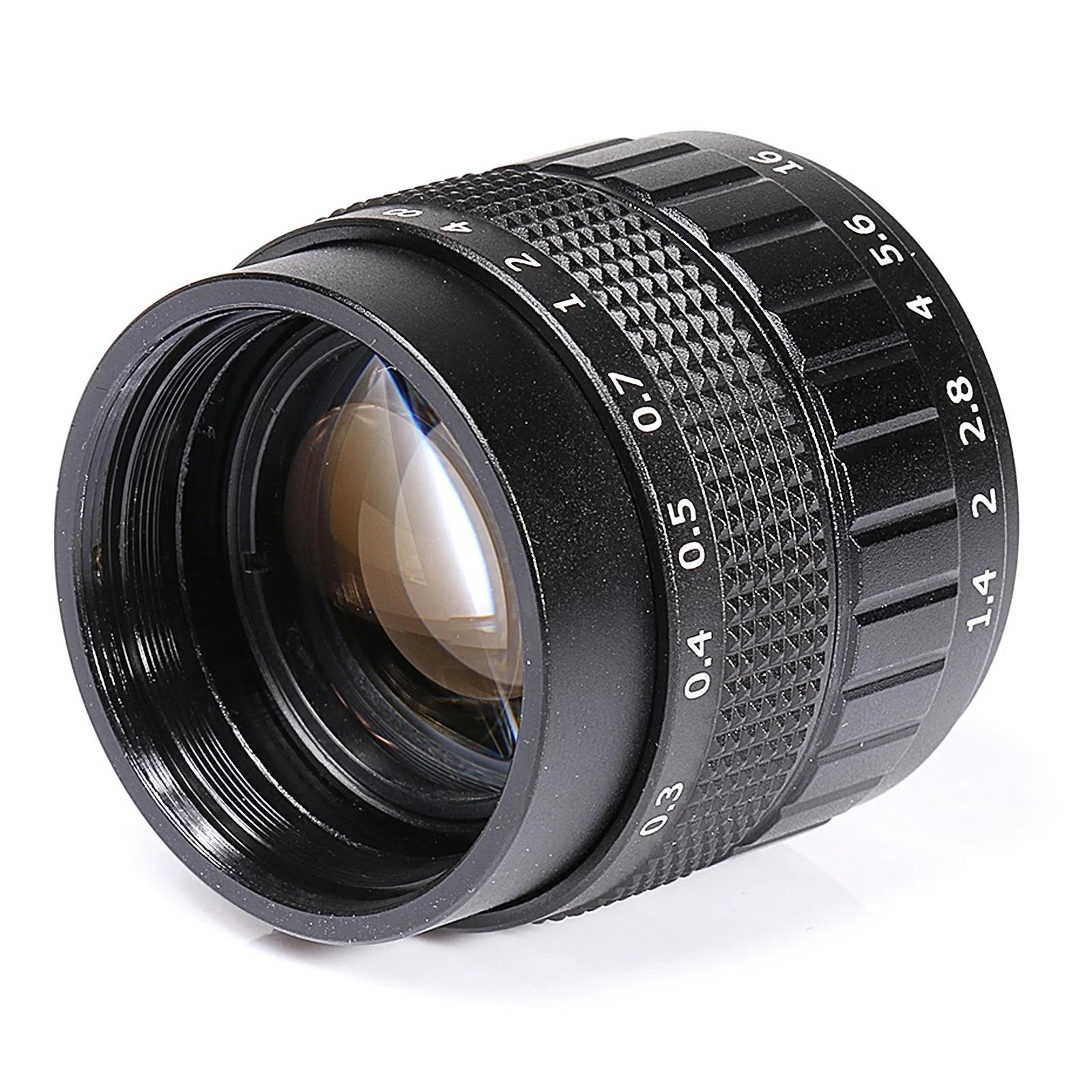 Objectif CCTV 50mm F1.4 APS-C + anneau d'adaptation + 2 anneaux Macro pour sony Fuji NIKON1 Canon EO