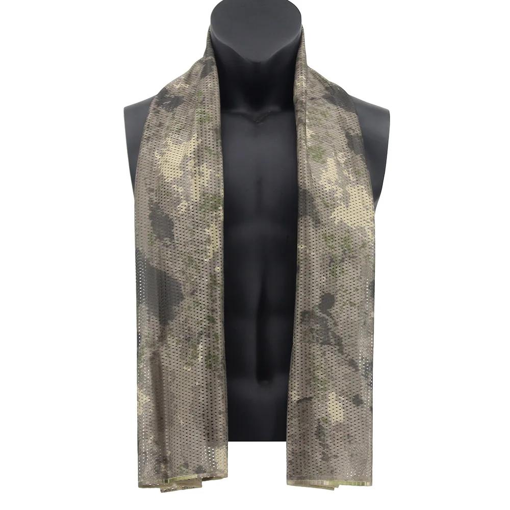 Écharpe respirante en maille de chasse, Bandana tactique 165x48cm, opérations spéciales, serviette d