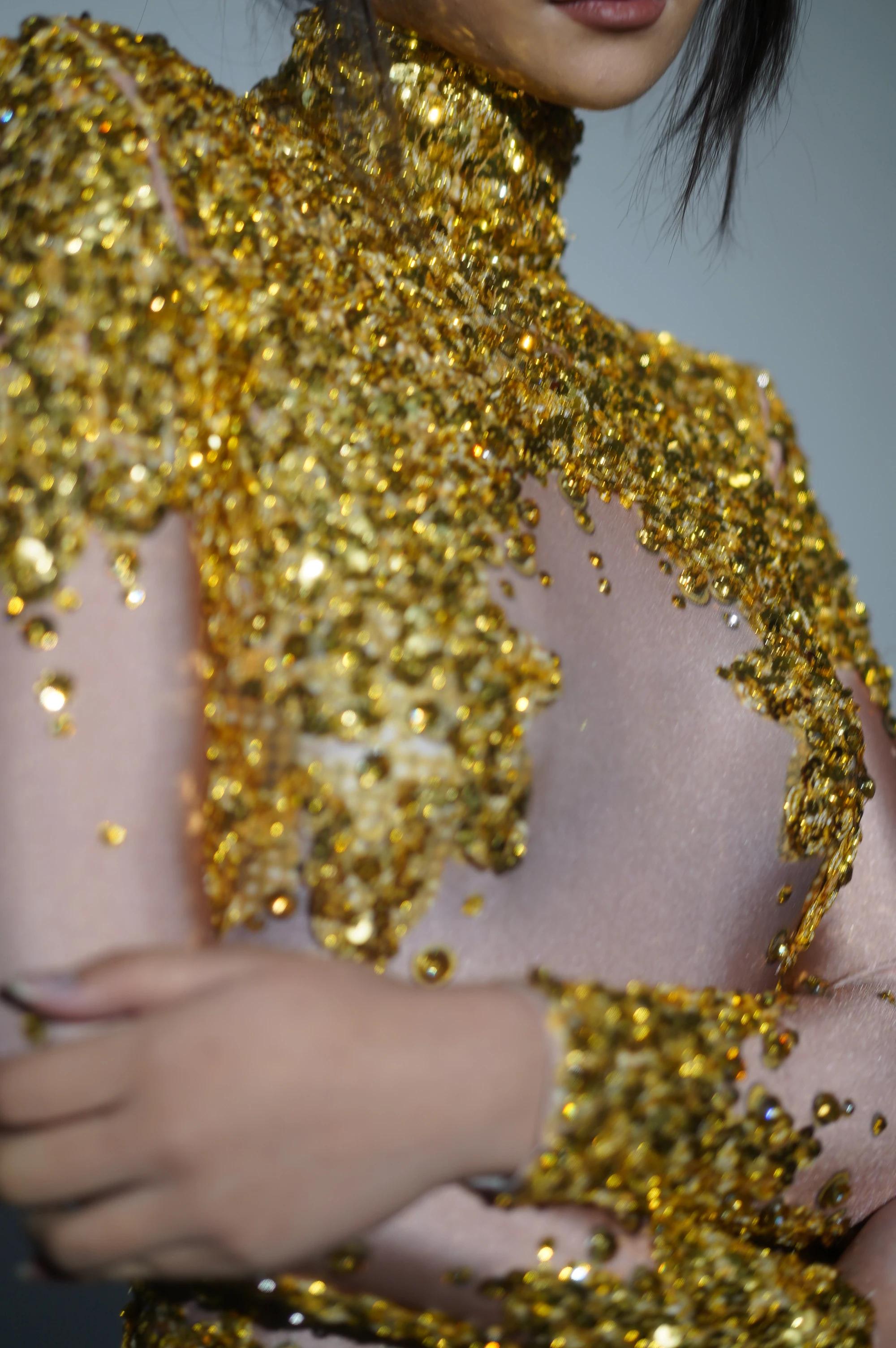 Body extensible à paillettes et strass scintillants pour femmes, Costume de spectacle sur scène pour