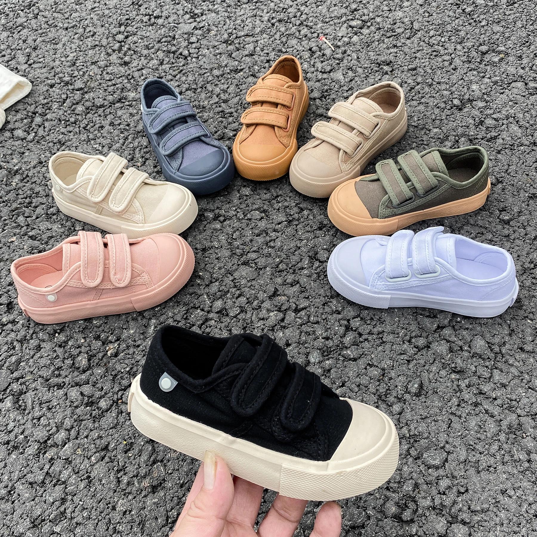 Chaussures en toile basses pour enfants, coloris bonbon, modèle 8003, pour garçons et filles, respir