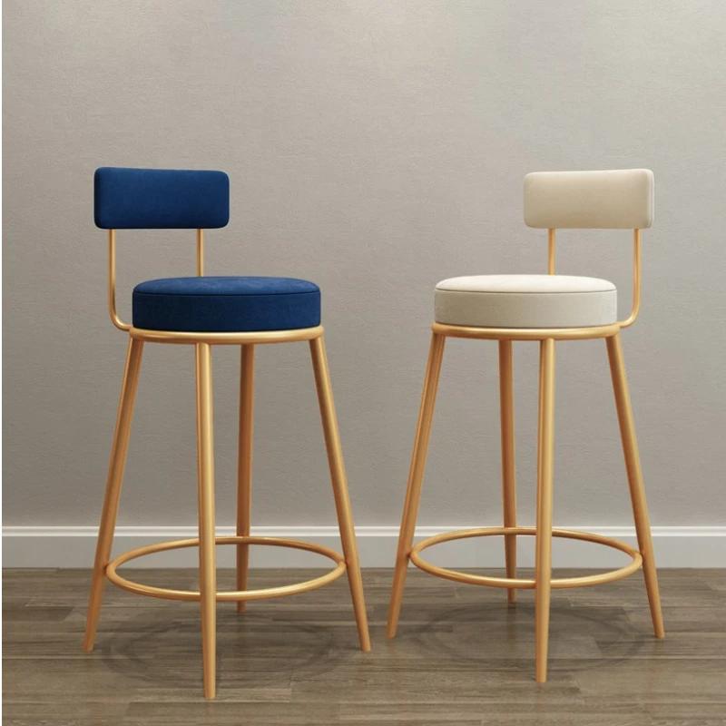 Chaises de bar nordiques tabourets hauts d'art en fer moderne dossier de cuisine tabourets de bar ca
