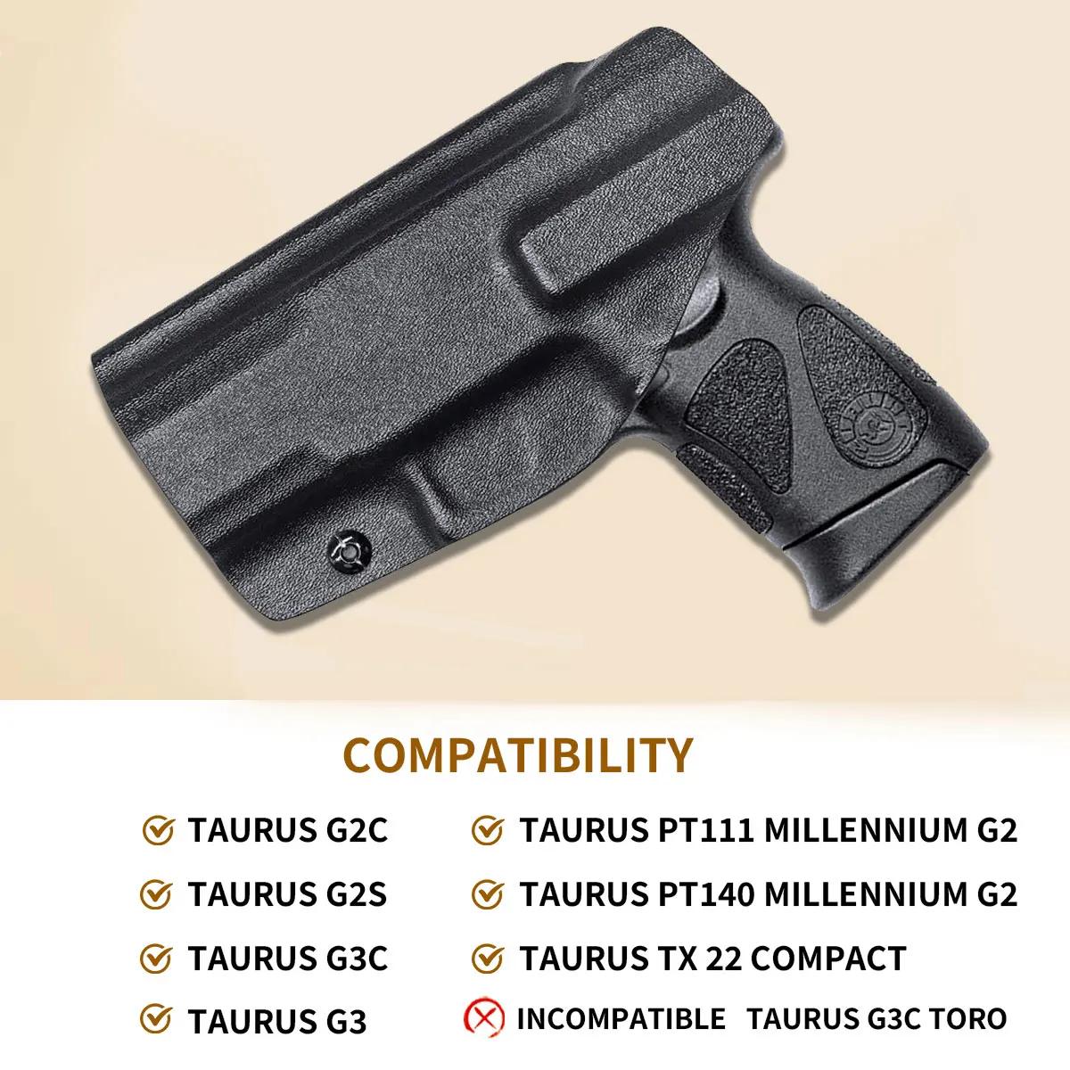 Étui pour pistolet Taurus G2C / G3C / Millennium PT111 G2 / PT140, étui IWB Kydex personnalisé, son
