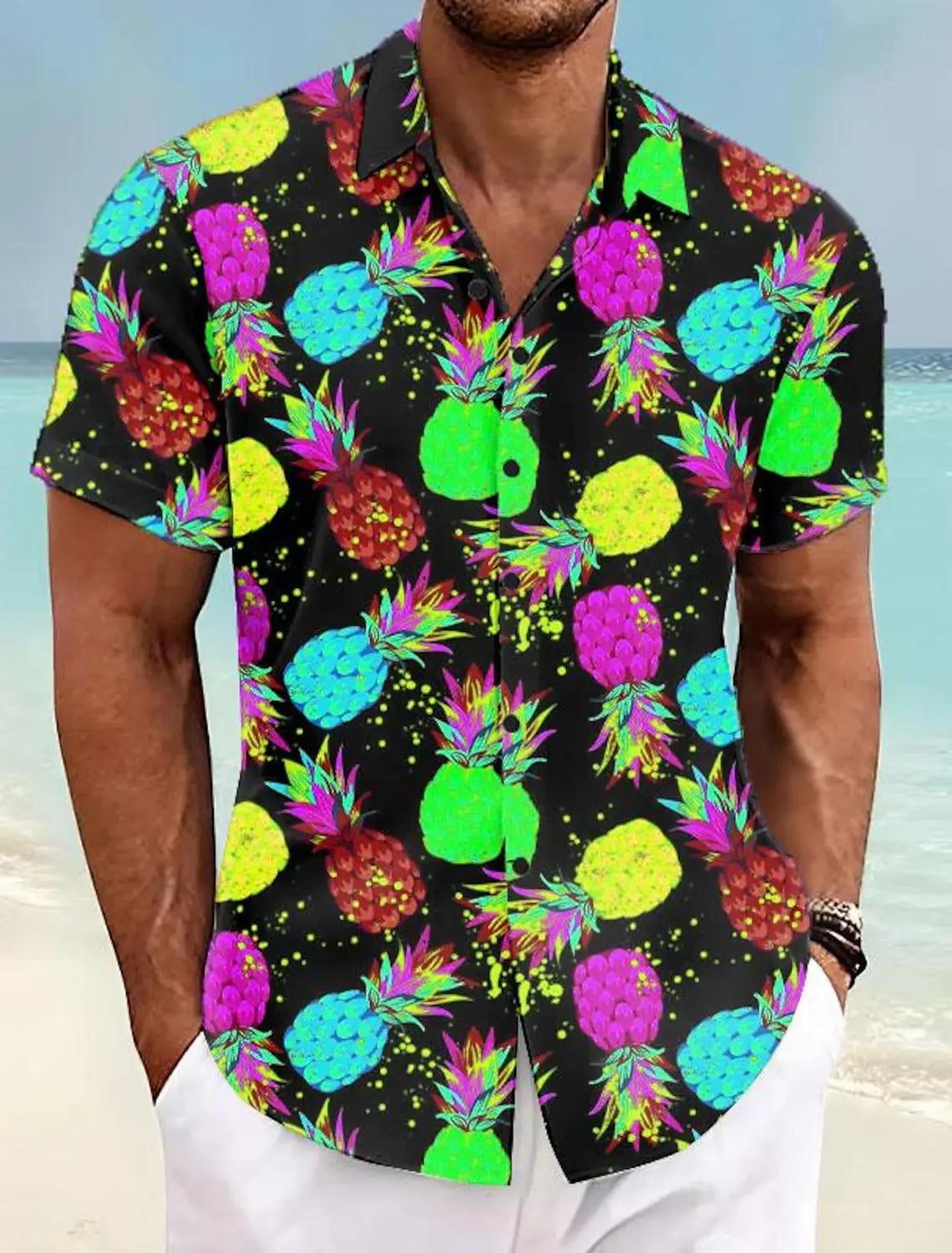 Chemise d'été Aloha pour hommes, ananas Tropical, décontractée, vacances, printemps, couverture, man
