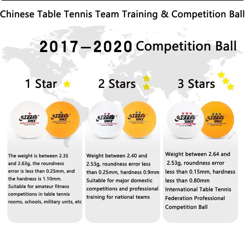 Balles de Tennis de Table cousues DHS D40 + ABS, nouveau matériau 10 pièces/boîte, balles de Ping-Po
