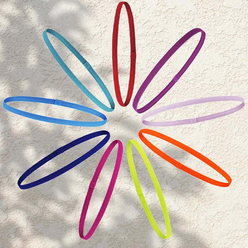 3 pièces couleur bonbon femmes hommes Yoga bandes de cheveux Sport bandeau filles Sport anti-dérapan