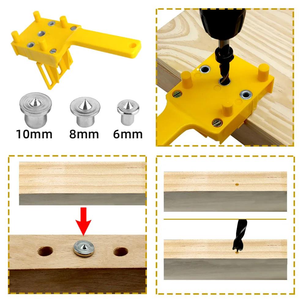 Gabarit de chevilles pour le travail du bois, adapté au Guide de perçage de 6/8/10mm, manchon métall
