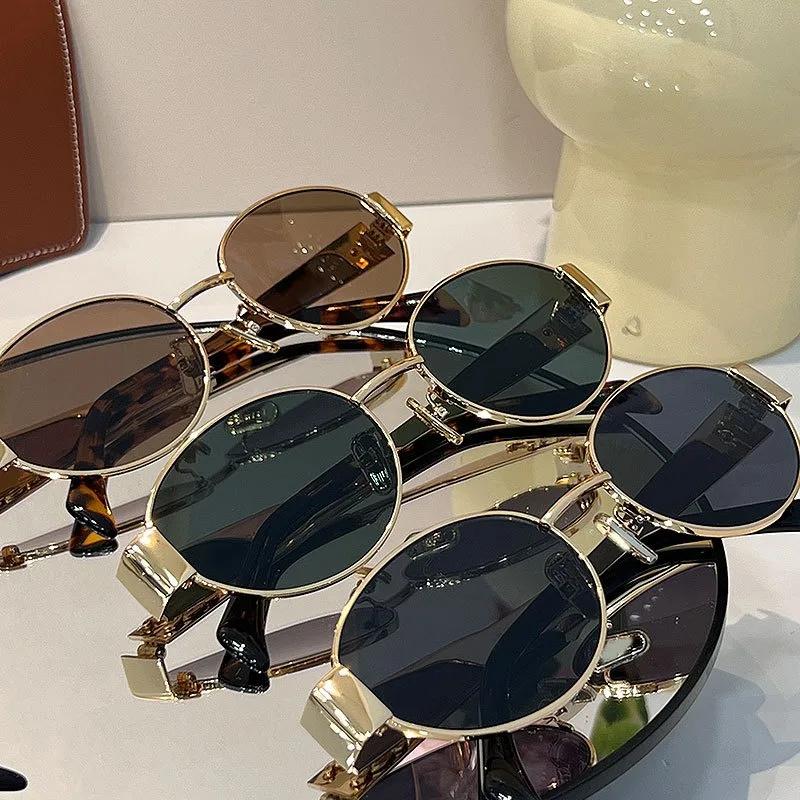 Lunettes de soleil de Protection solaire rétro Steampunk, Vintage, ovales en métal pour femmes, clas