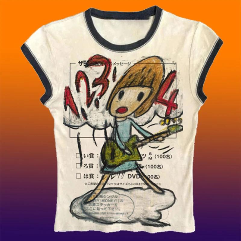Y2K coréen populaire vêtements Emo été bébé T-shirt Streetwear gothique Harajuku graphique esthétiqu