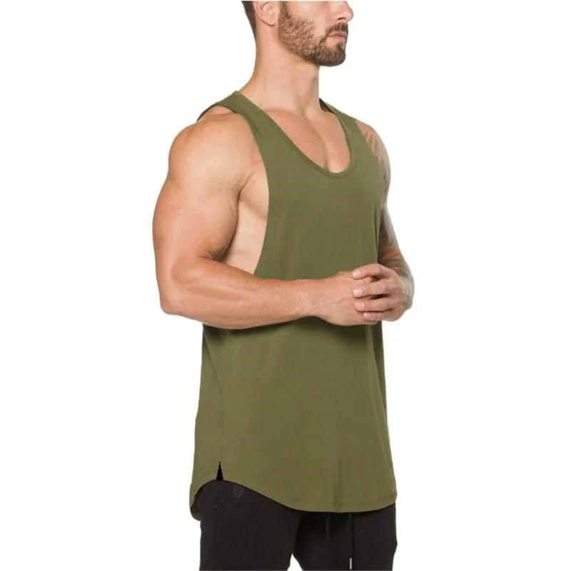 Gilets unis en coton respirant sans manches, T-shirts de gymnastique, Fitness, musculation, vêtement
