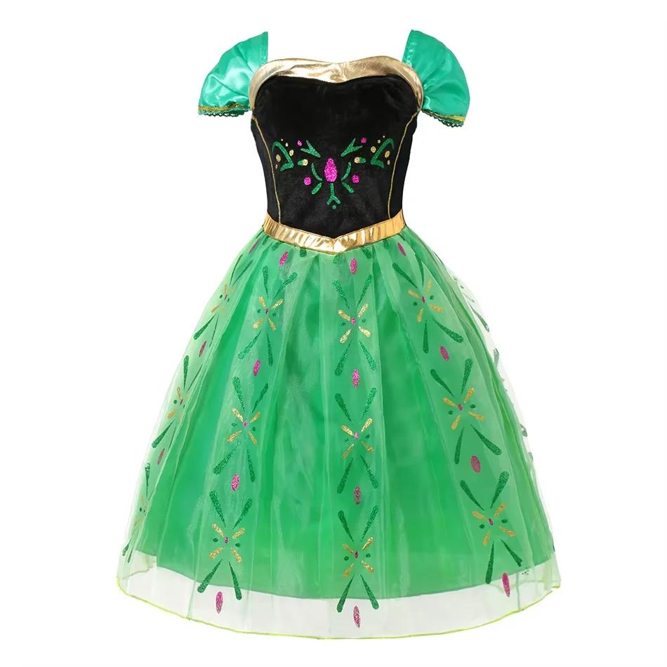 Robe de princesse pour filles, Elsa Anna, blanche-neige, aurore Belle raiponce, pêche, Costume d'hal