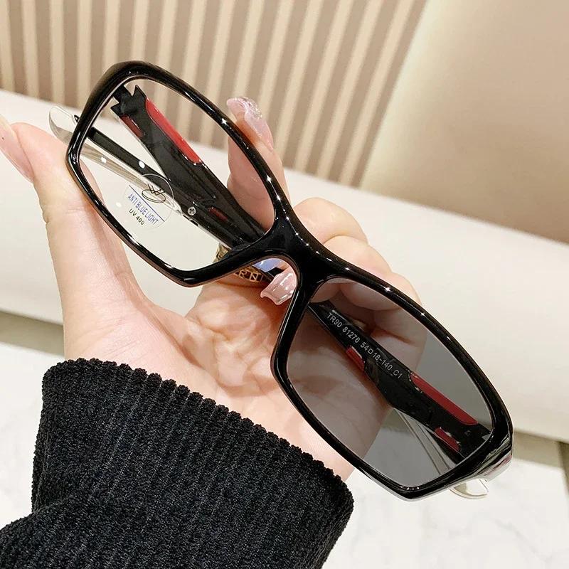 Lunettes de sport photochromiques TR90 pour myopie, unisexe, pour femmes et hommes, carrées, vue de