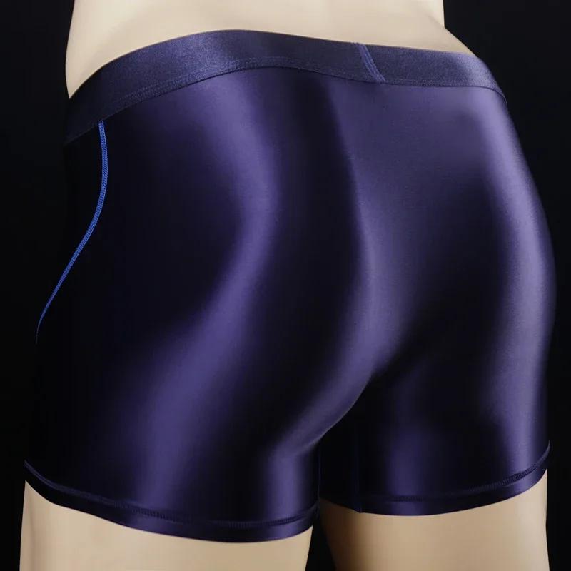 Maillot de bain brillant pour hommes, sexy, short brillant, sous-vêtement Boxer