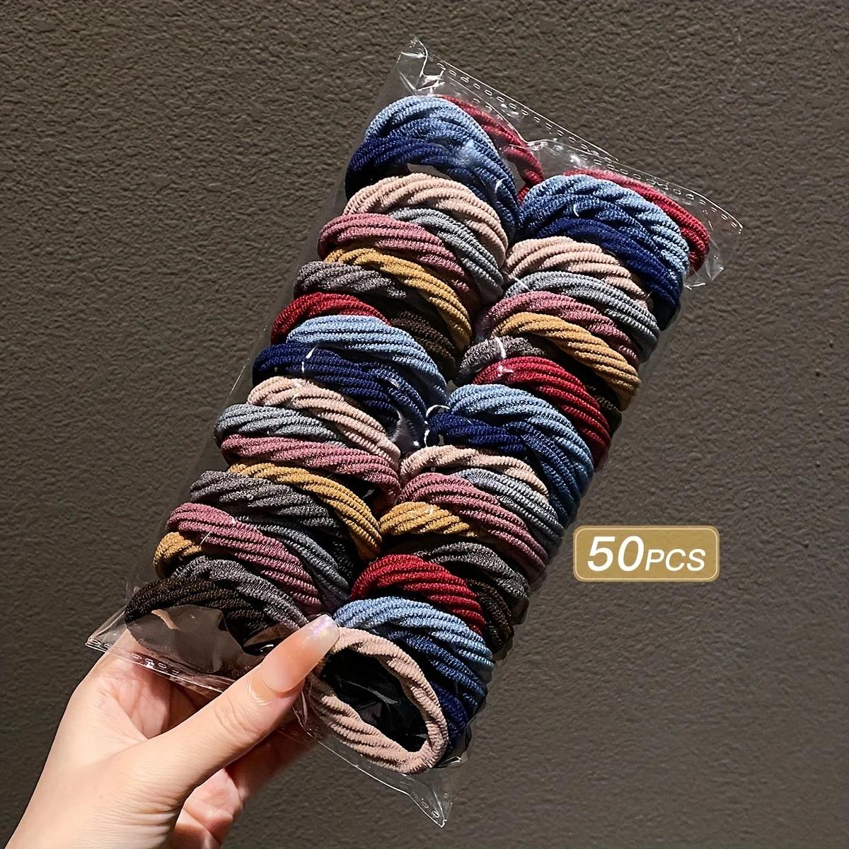 Attaches pour cheveux simples pour filles, accessoires mixtes, document, 50 pièces
