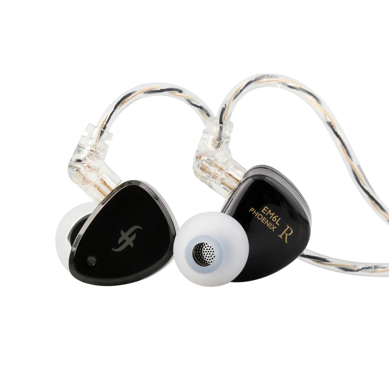 SIMGOT-Écouteurs intra-auriculaires à pilote hybride EM6L 1esse + 4BA, oreillettes HiFi IEM avec poi