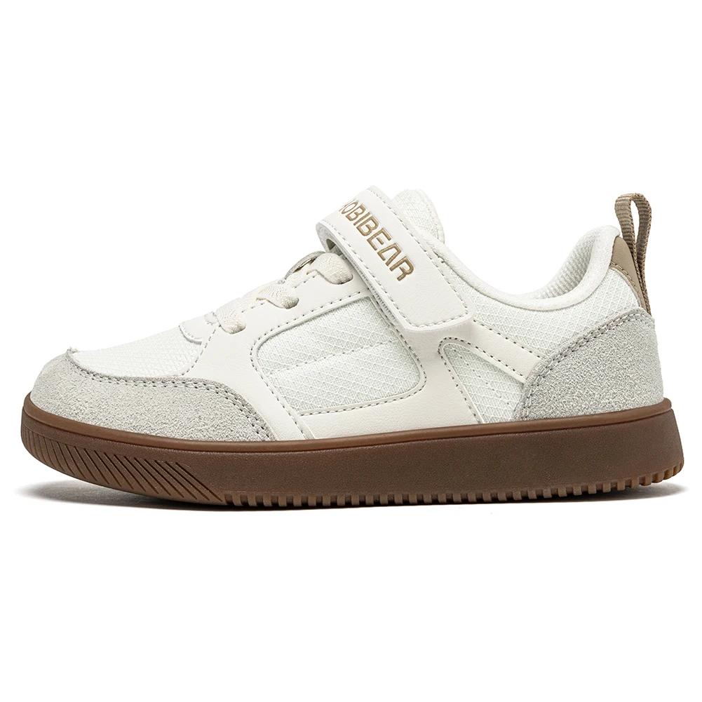HOBIBEAR chaussures large largeur pour enfants pieds nus crochet boucle baskets minimaliste en cuir