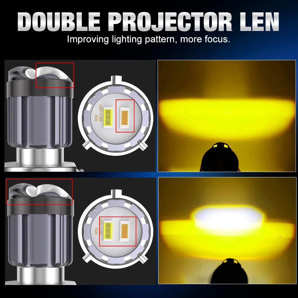 30000LM H4 BA20D H6 LED ampoule de phare de Moto Double lentille Fisheye CSP Moto LED lampe de Moto