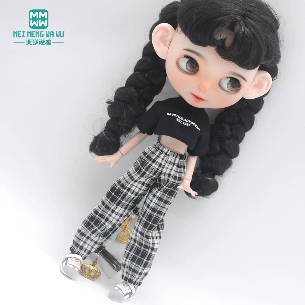 Blyth vêtements Azone OB22 OB24 accessoires de poupée mode court T noir blanc jean pantalon à carrea