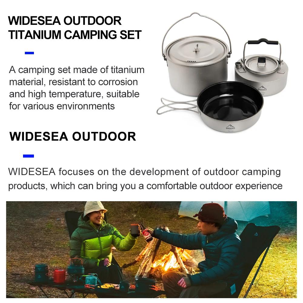 ESEA-Ensemble d'ustensiles de cuisine en titane pour camping, chaudron de tourisme, marmite d'extéri