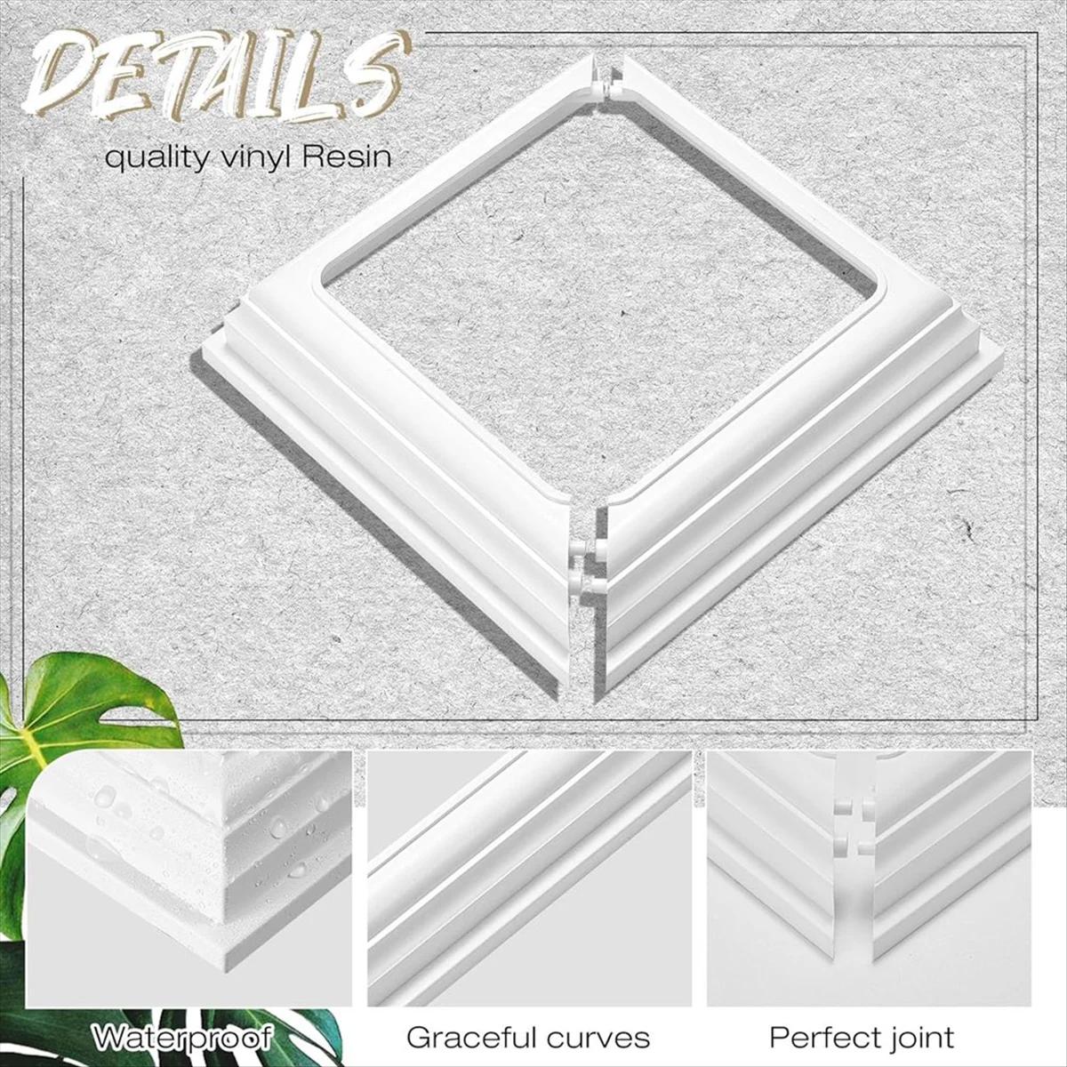 A04I 4x4 pouces jupe de poteau en vinyle-garniture de couverture de Base de poteau blanc pour poteau
