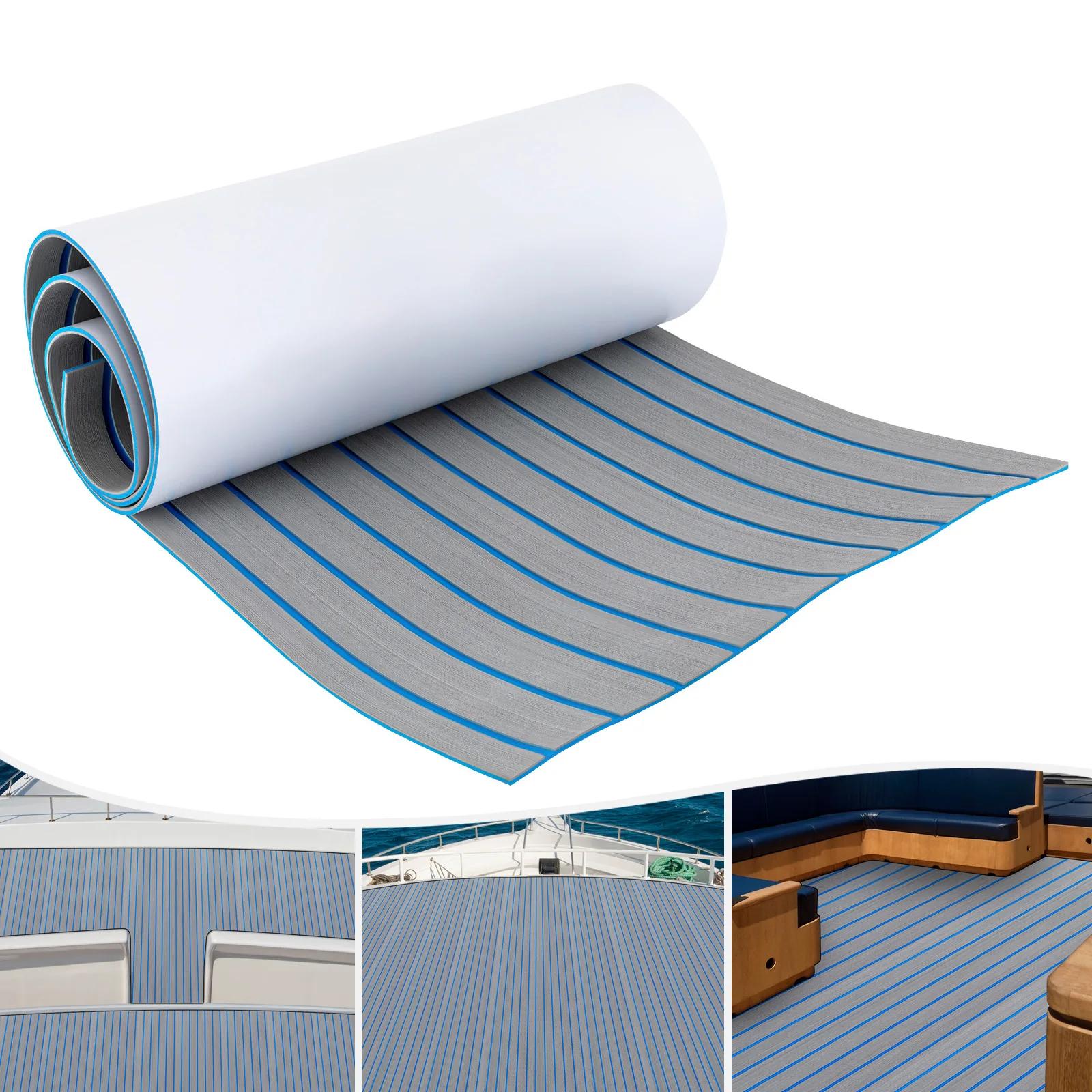 Offres spéciales gris avec rayures bleues 240*60 cm feuille de teck en mousse EVA plancher marin Yac