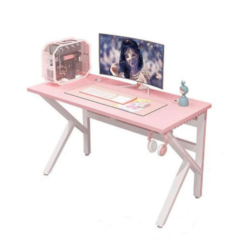 Bureau de jeu rose pour filles, robuste, blanc, mignon, jeu en famille, ordinateur en direct, pour c