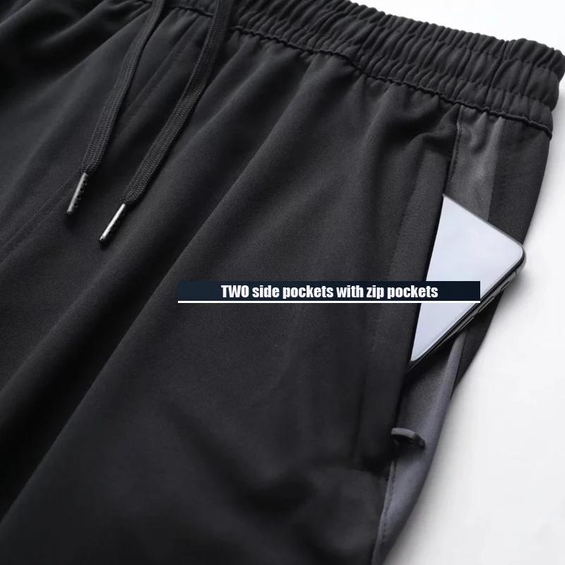 Pantalons de Sport pour hommes pantalons de course avec poches zippées entraînement de Football pant