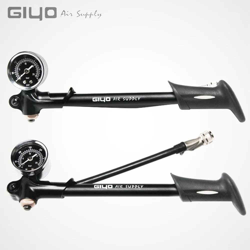 GIYO – pompe à Air haute pression pliable pour vtt, 300PSI, avec levier et jauge pour fourche et Sus