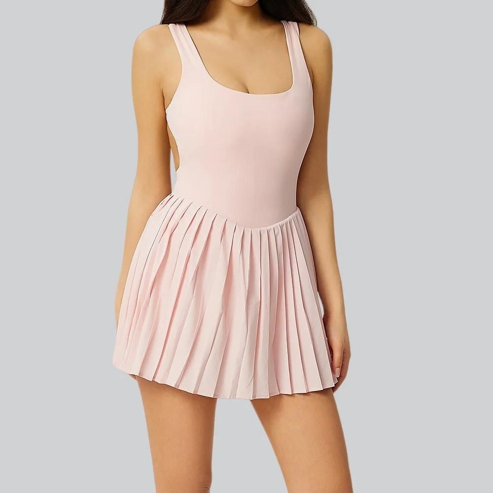 Combinaison de yoga pour femme, ensemble short, body, survêtement, tenue de sport, combishort, jupe