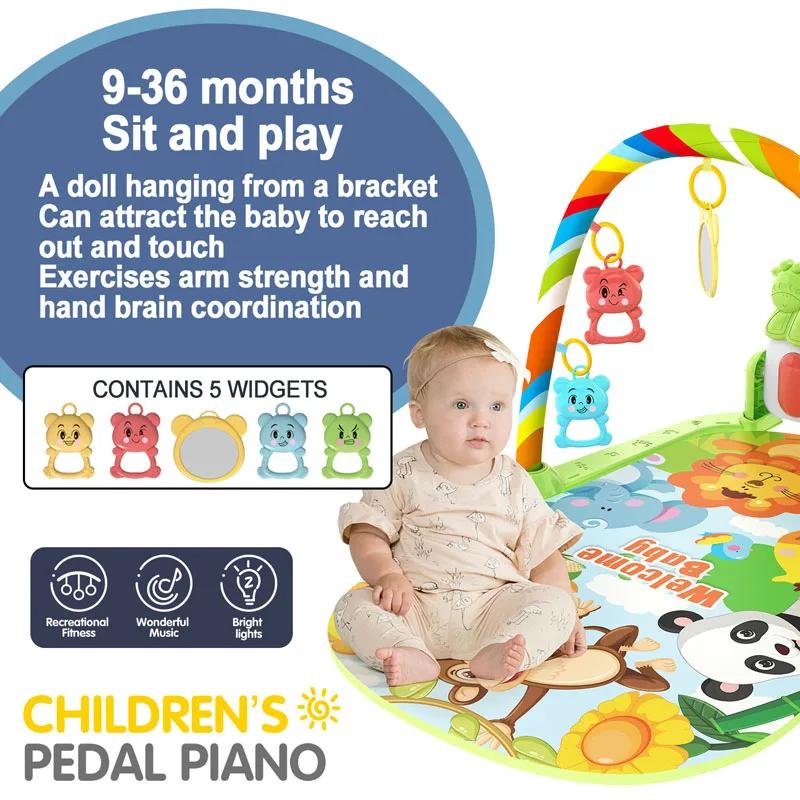 Nouveau bébé activité Fitness support de gymnastique 0-1 ans nouveau-né éducatif musique pédale Pian