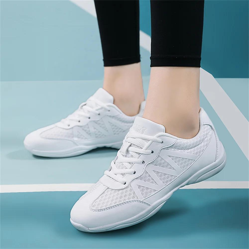 BAXINIER Chaussures de cheerleading blanches pour filles, baskets respirantes pour l'entraînement, l