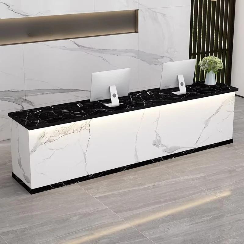 Comptoirs de réception esthétiques simples, minimalistes, modernes, de luxe et uniques pour entrepri