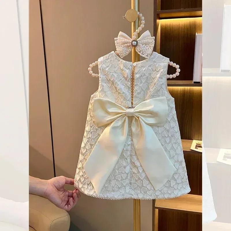 Fille princesse Tweed robes classiques mode enfants Vintage bébé tenue décontracté robes 1-8 ans enf