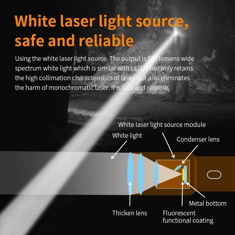 Lampe torche LEP Laser blanche 1500m rechargeable : lumière tactique militaire pour recherche extérieure