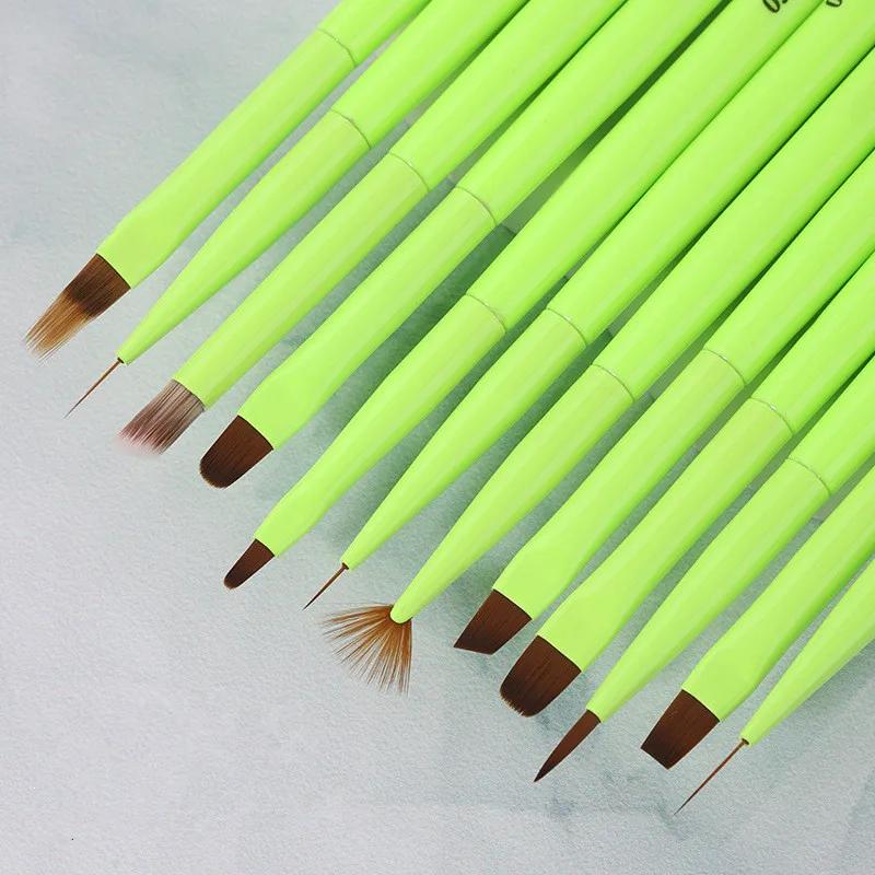 Sweet-Z vert brosse à ongles Gel brosse pour manucure acrylique UV Gel Extension stylo vernis à ongl