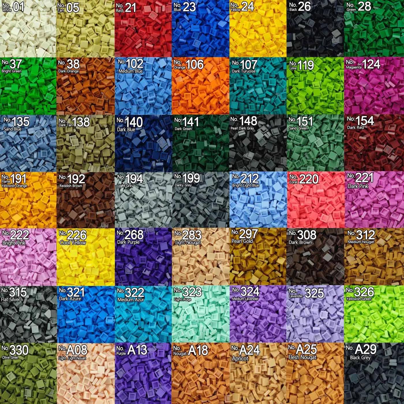 Carrelage carré 1x1 bloc de construction 3070 Pixel Art peinture QR Code brique 3070b 30039 MOC peti