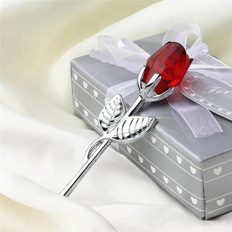 Figurines de roses en verre de cristal, 6 couleurs, artisanat, cadeaux de saint-valentin, cadeau pou
