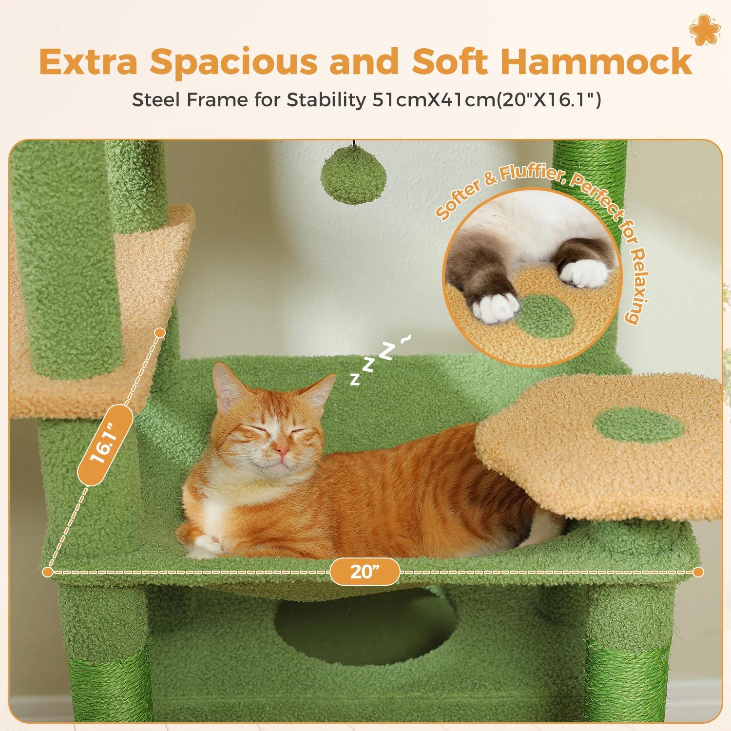 Arbre à chat à plusieurs niveaux avec griffoir, tour de luxe pour chat, hamac condo, grattoirs pour