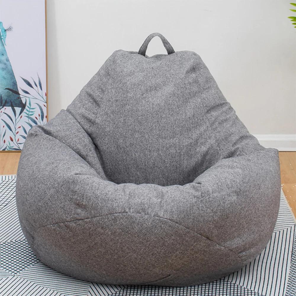 Juste de canapé paresseux sans remplissage, siège de chaise longue en lin, pouf, canapé bouffant, ta