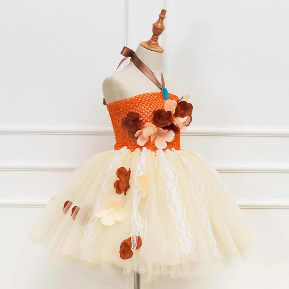 Robe princesse Moana pour filles, vêtements d'halloween, thème fête d'anniversaire, Tutu en Tulle, t