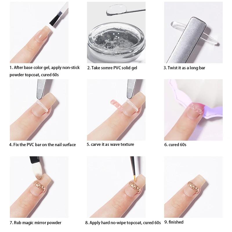 Gel UV blanc clair pour ongles, MSI souple 3D, PVC solide carapulé, manucure, marijuana faisant sail