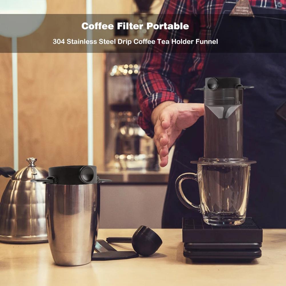 304 acier inoxydable Portable filtre à café goutte à goutte café porte-thé tasse réutilisable café g