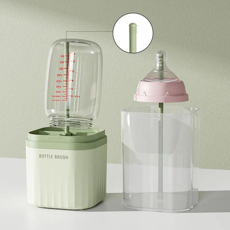 Brosse à biberon en Silicone pour bébé, ensemble d'outils de nettoyage portables à poignée droite 36
