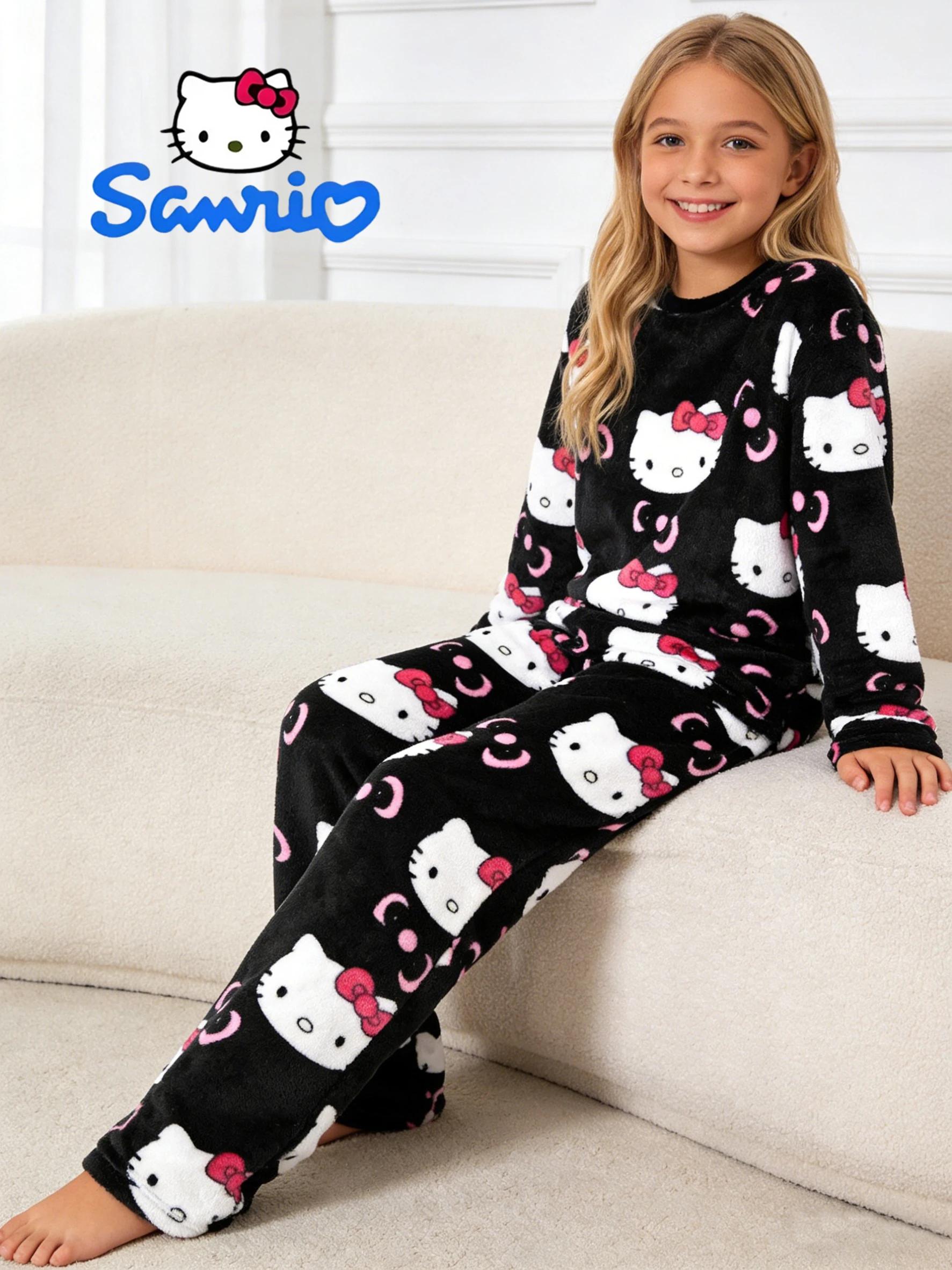 Ensemble de vêtements de nuit et de pantalons Sanrio pour filles, pour l'automne et l'hiver, pantalo