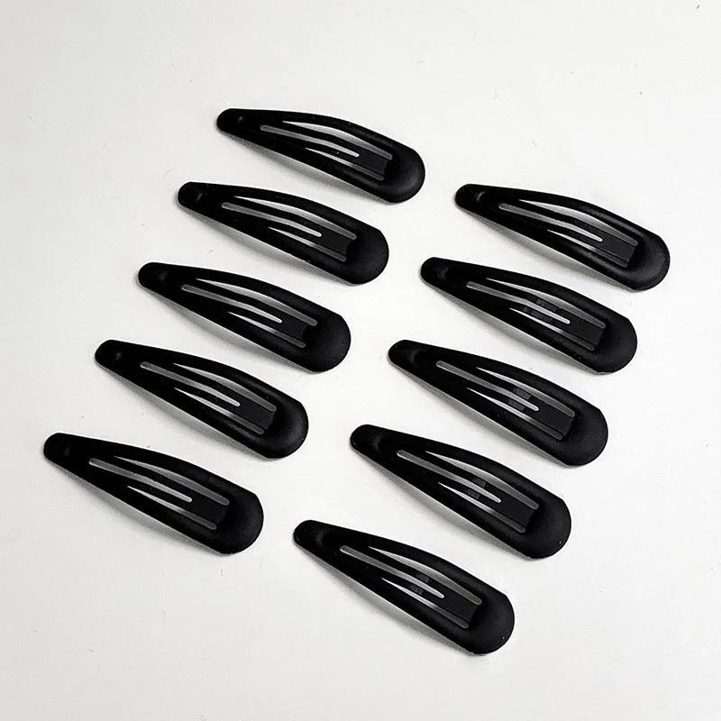 10 pièces de pinces à cheveux noires simples pour femmes, idéales pour fixer la frange et le peignoi