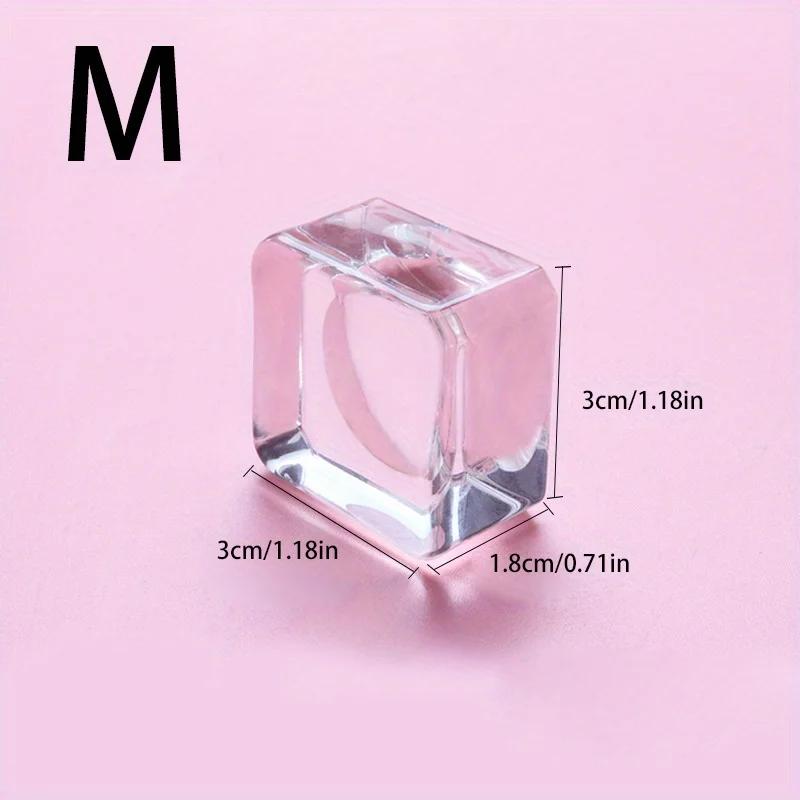 Joint carré en verre de cristal, support de faux cils, tampon de colle, 4 tailles, porte-colle, pale