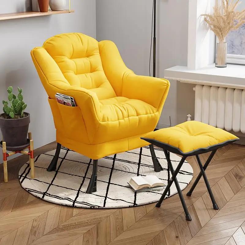 Chaise de canapé confortable avec repose-pieds, chaises de salon, loisirs paresseux, chaise à dossie
