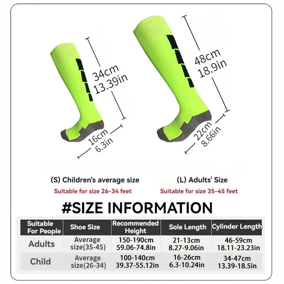Chaussettes football baseball Loogdeel adultes enfants genou coton Spandex sport longues